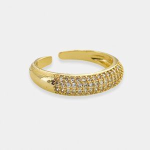 NEW 18K Gold Plated Pave CZ Diamonds Ring